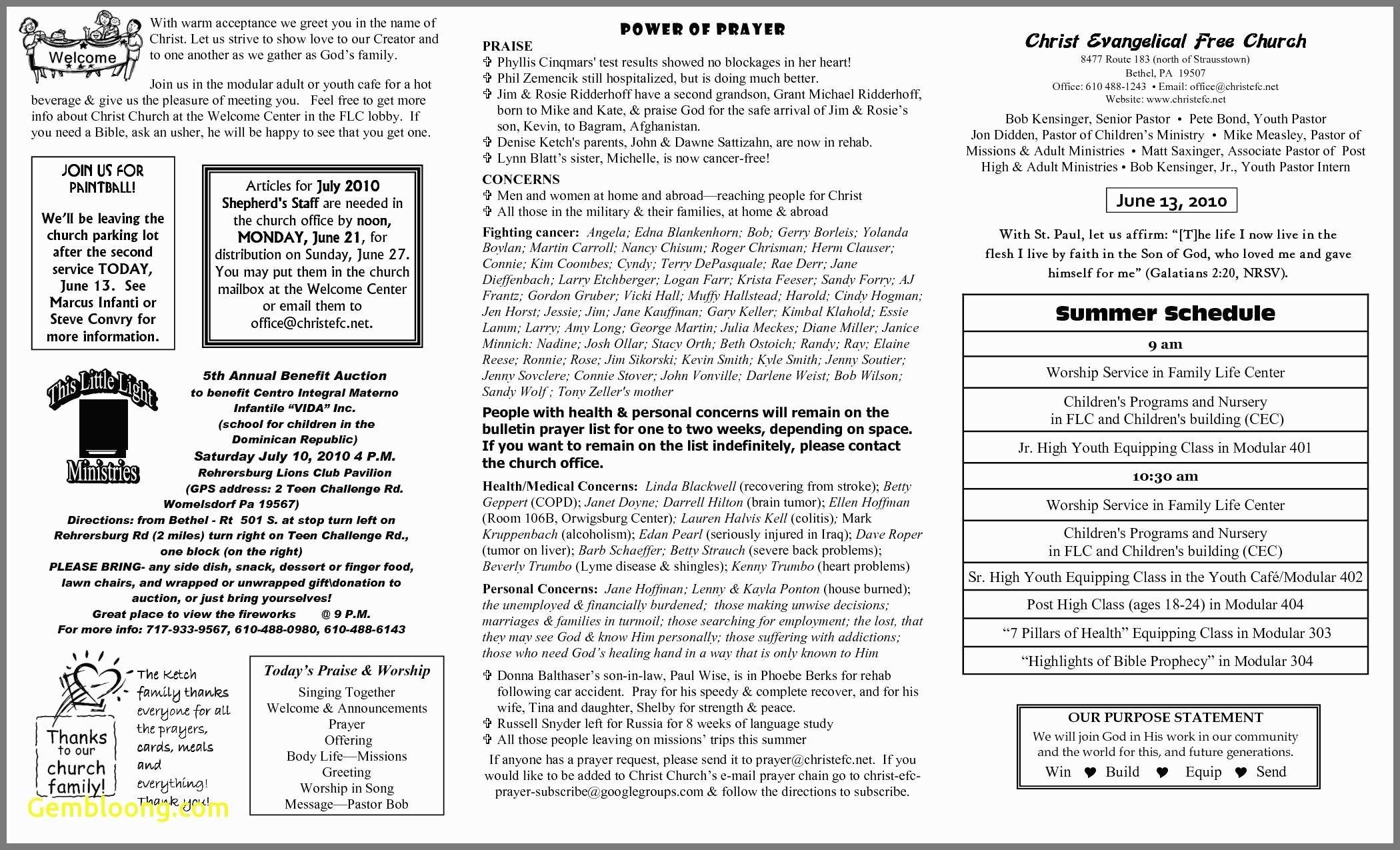 Church Program Templates Free Download Lovely 30 Family