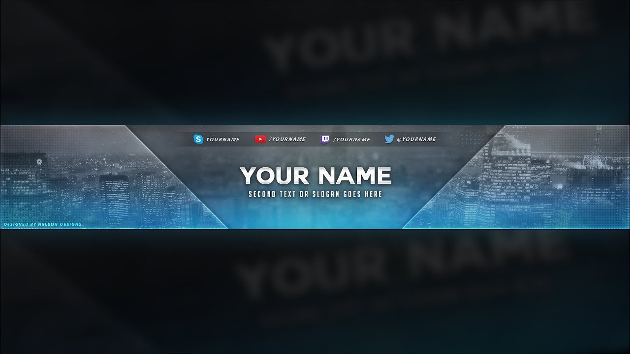 City Themed YouTube Banner Template Free Download PSD Youtube