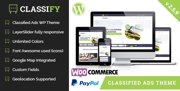 Classify V2 5 9 Classified Ads WordPress Theme WPLOCKER COM Template Free