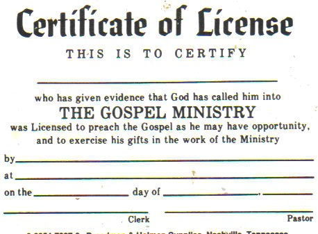 Clergy Registration Data Commission Home Minister License Template