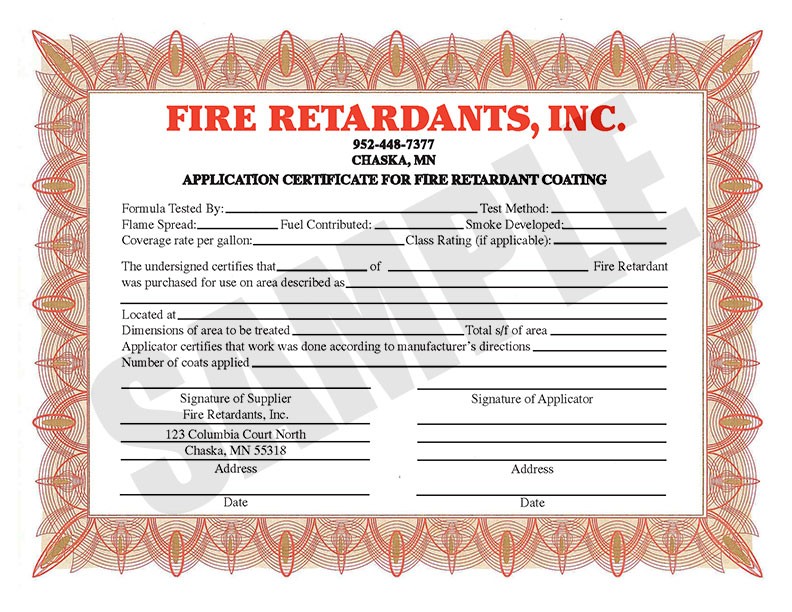Coating Certificate Of Compliance Template Fire Retardant Paint Sample