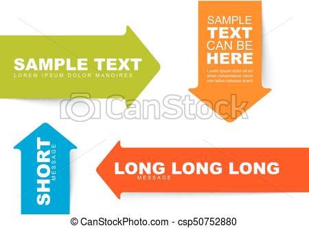 Color Arrow Bookmarks Templates With Realistic Shadow Pointing At Sample