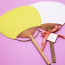 Color Paddle Fan Set Of 10 Palm And Bamboo Hand Fans Wedding