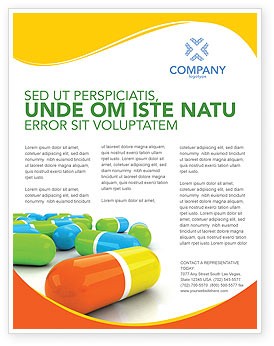 Colored Pills Flyer Template Background In Microsoft Word Pharmacy Brochure Free