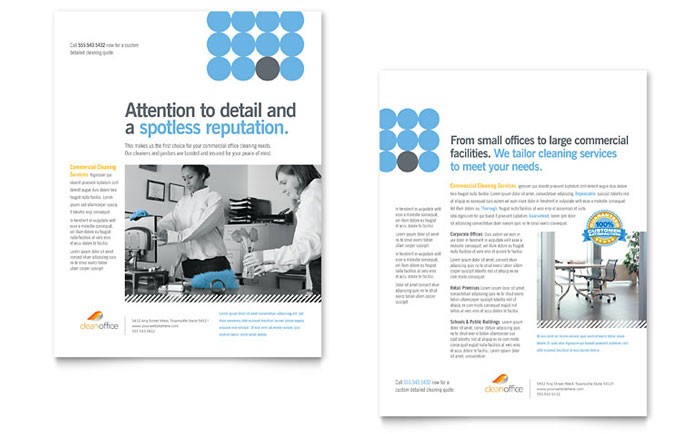 Commercial Cleaning Brochure Templates Janitorial