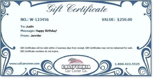 Company Gift Certificate Template Automotive