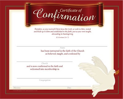 Confirmation Certificate Pkg Of 12 Template