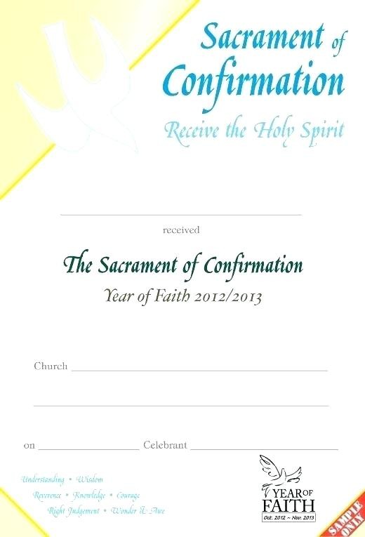 Confirmation Certificate Template Lvmag Free Catholic