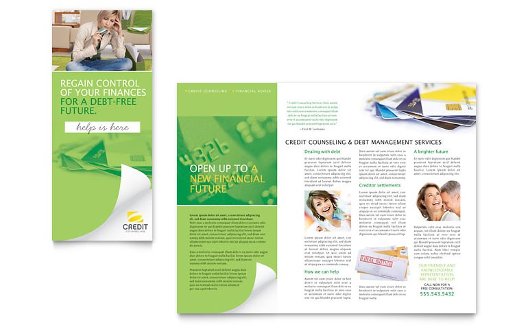 Consumer Credit Counseling Tri Fold Brochure Template Word Publisher Free Flyer