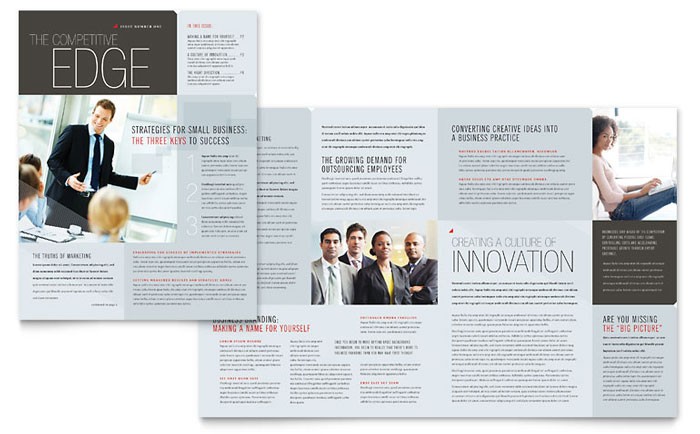 Corporate Business Newsletter Template Design Bulletin Layout Ideas