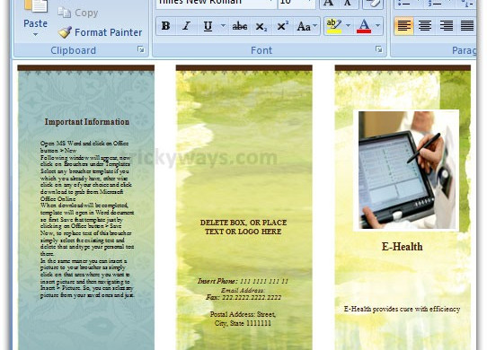 Create Brochure In Word 2007 Or 2010 Make Microsoft How To A On