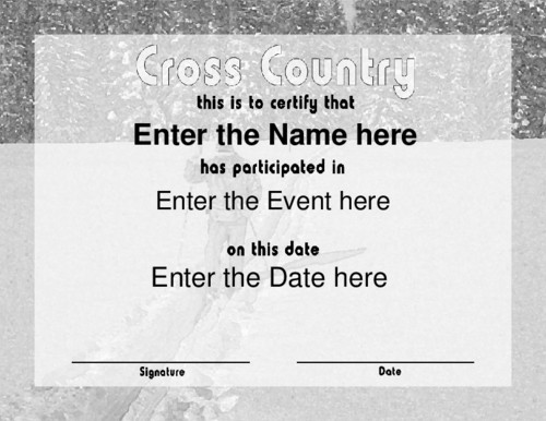 Editable Cross Country Certificates carlynstudio us