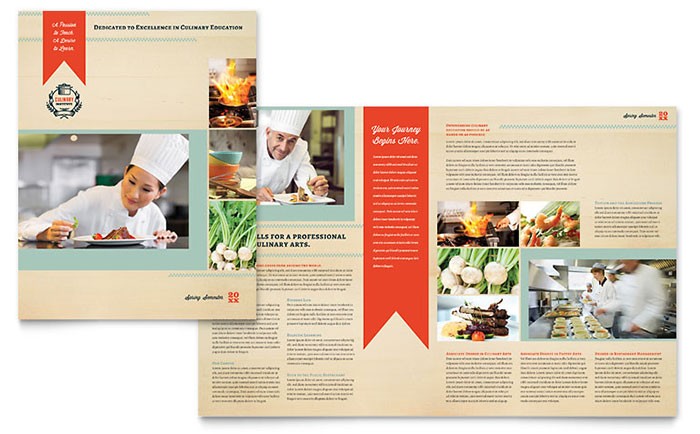 Culinary School Brochure Template Word Publisher Design Templates