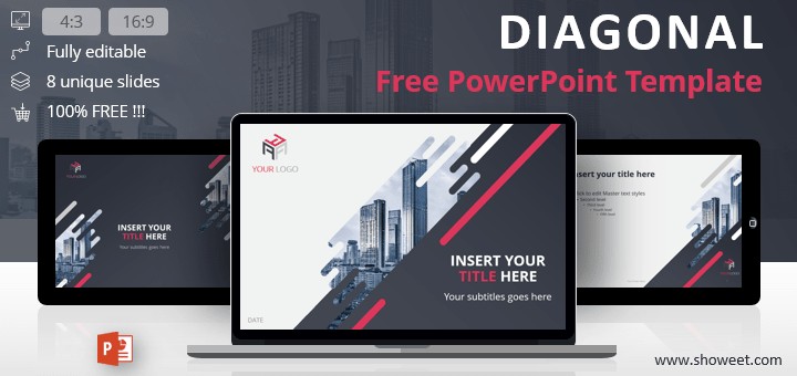 Diagonal Creative PowerPoint Template Unique Powerpoint Templates Free
