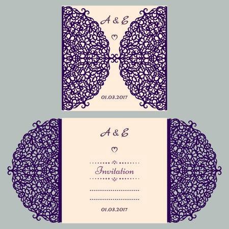 Die Cut Wedding Invitation Card Template Paper Out