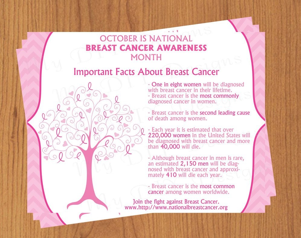 DIY Do It Yourself Breast Cancer Awareness Flyer Editable Etsy Brochure Examples