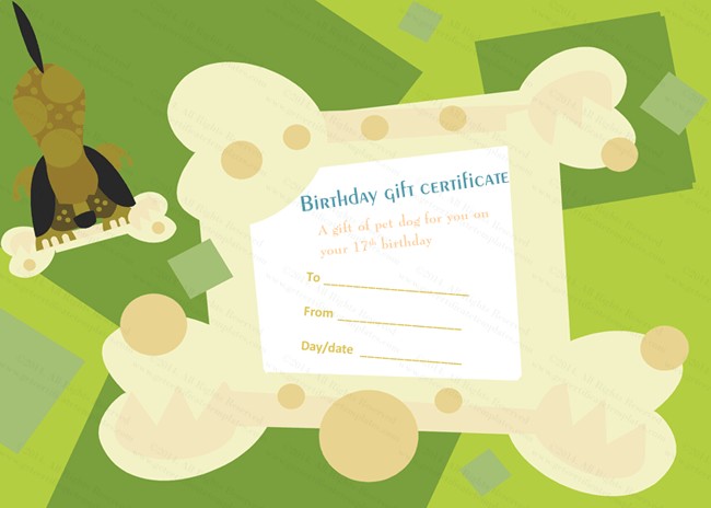 Dog Gift Certificate Template This Printable Of Free Training