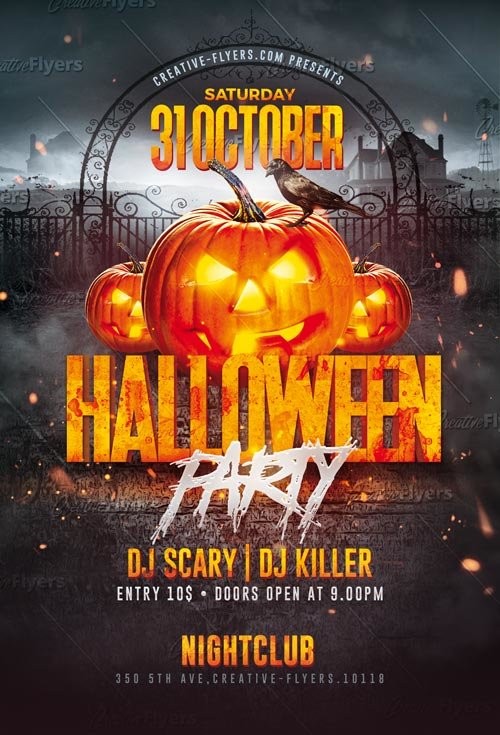 Download Halloween Party Flyer Templates PSD Creative Flyers Psd