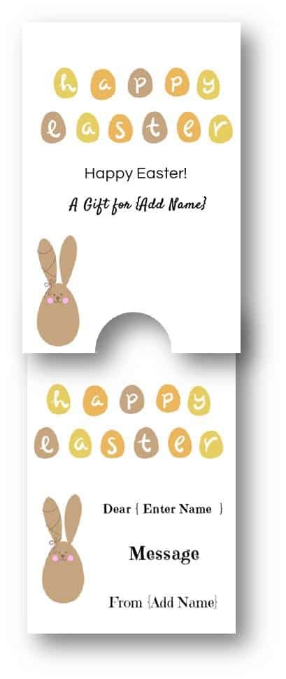 Easter Gift Card Template Customize With Your Text And Or Pictures