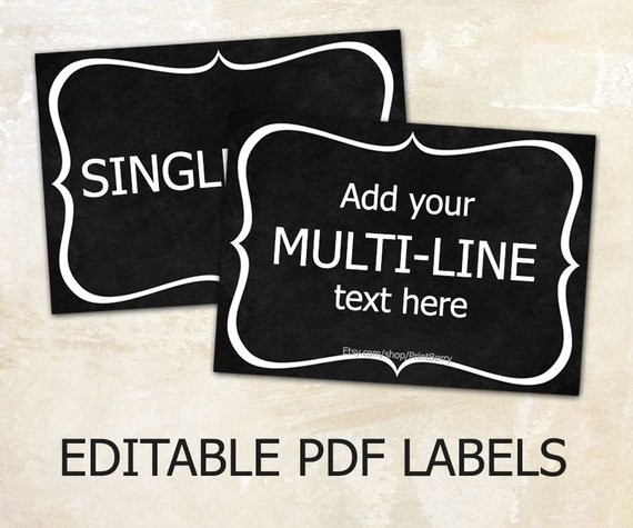 Editable Labels Chalkboard For Mason Jars Etsy