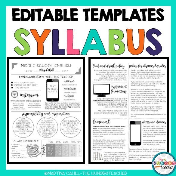 Editable Syllabus Templates Meet The Teacher Free Template