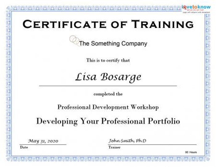 Editable Training Certificate Template Free Dog