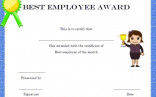 Elegant And Funny Employee Of The Month Certificate Templates Free Year Template
