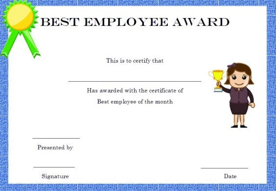 Elegant And Funny Employee Of The Month Certificate Templates Free Year Template