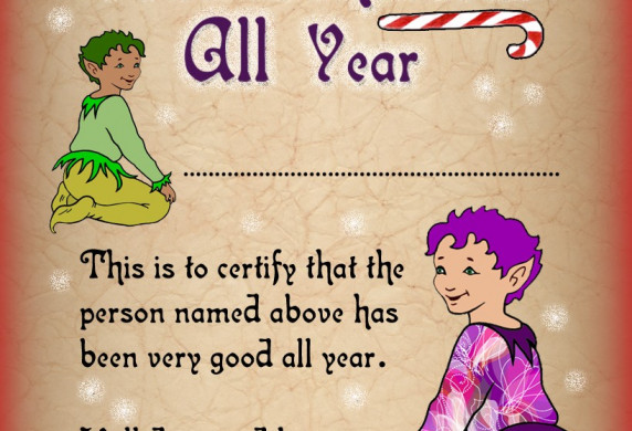 Elf Certificate Award For Good Behaviour All Year Rooftop Post Printable