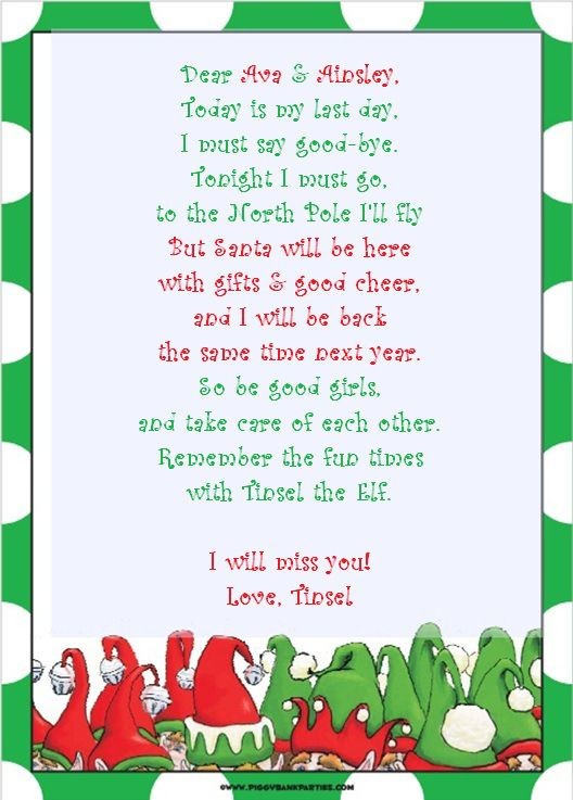 Elf On The Shelf Goodbye Letter Ibov Jonathandedecker Com