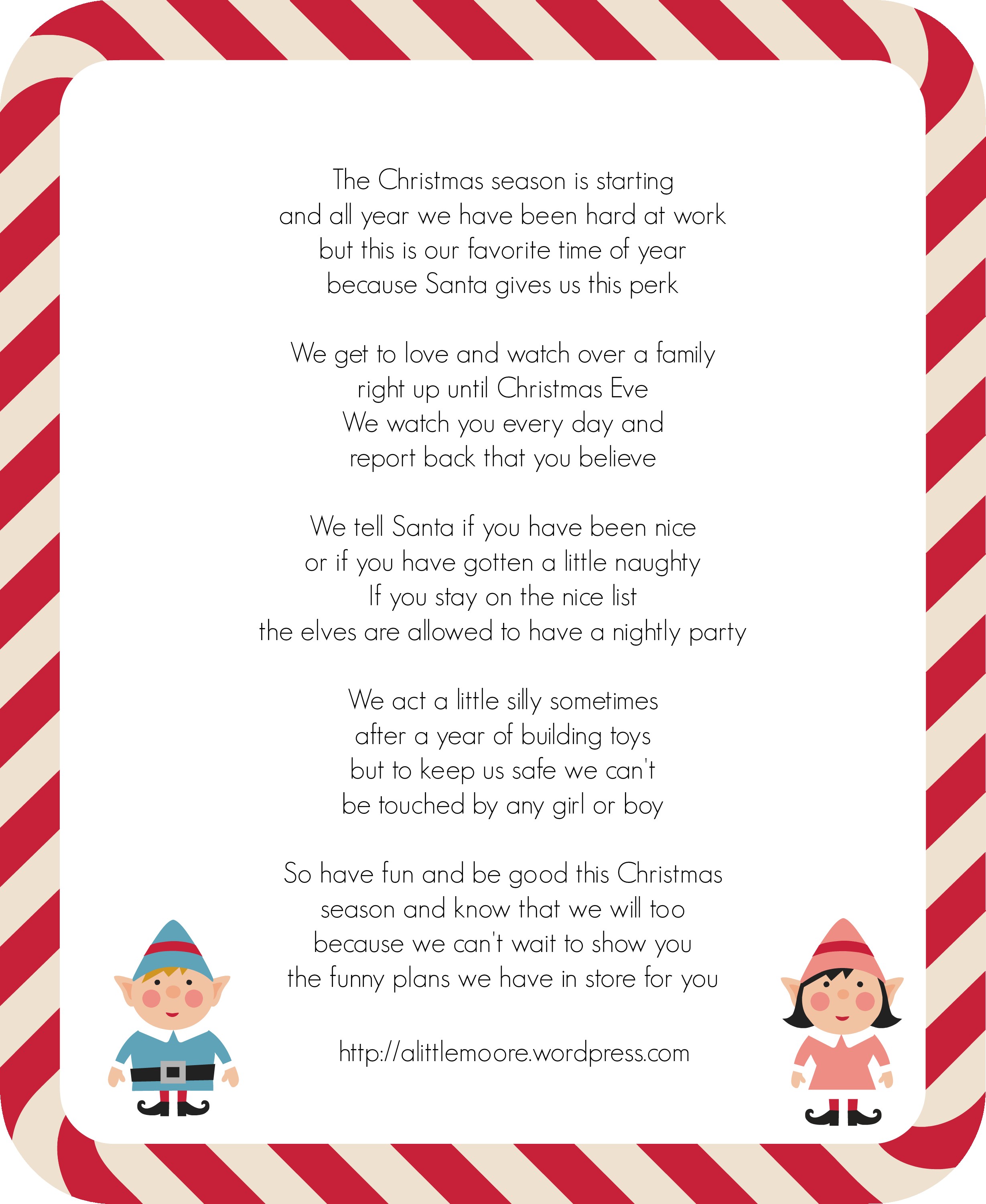 Elf On The Shelf Welcome Letter A Little Moore Template