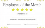 Employee Month Certificate Template Of The Year Free