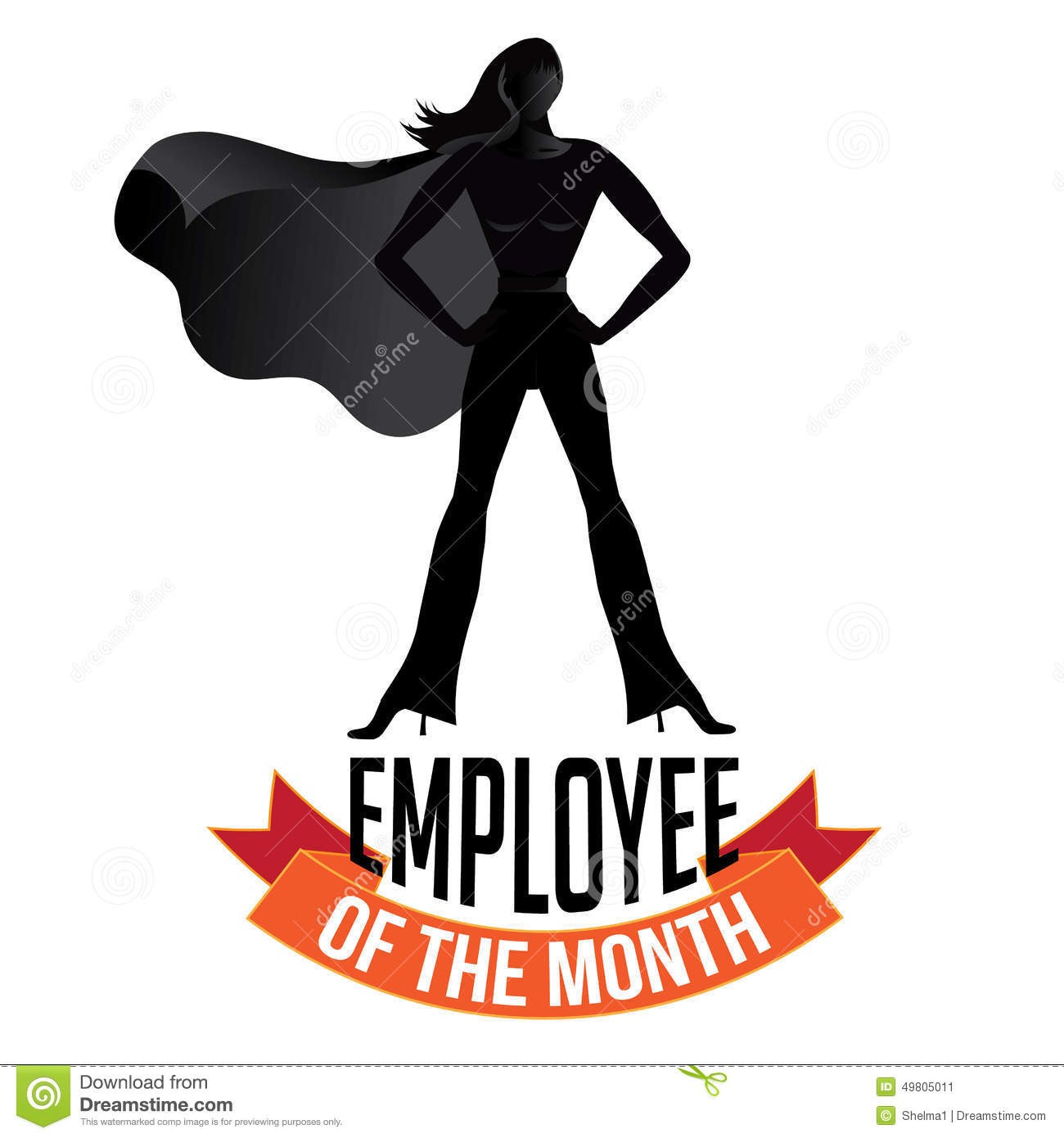 Employee Of The Month Female Isolated On White Stock Vector Free