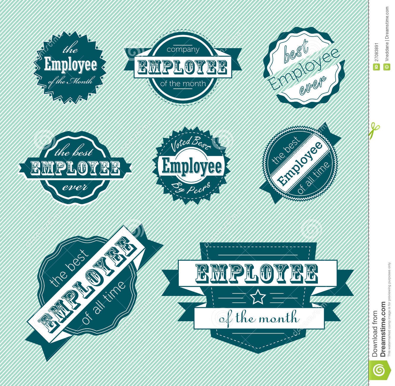 Employee Of The Month Labels And Stickers Stock Vector Free
