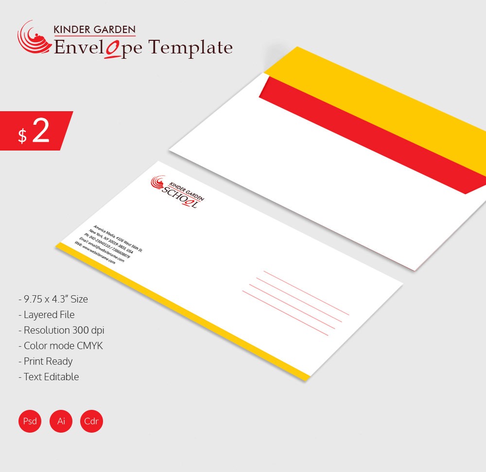 Envelope Template 37 Free Printable PSD PDF EPS Word Excel A7 For
