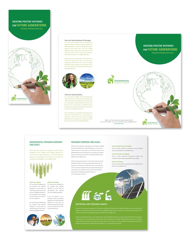 Environmental Protection Tri Fold Brochure Template Getty Layouts Environment