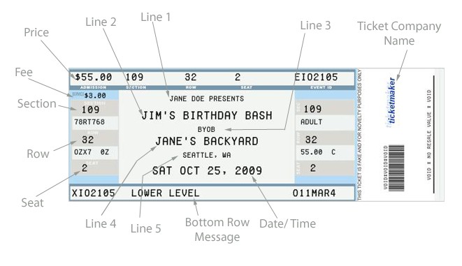 Fake Concert Ticket Generator Template