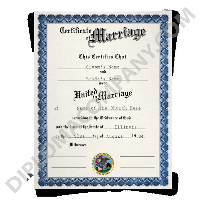 Fake Marriage Certificate DiplomaCompany Com Novelty Certificates