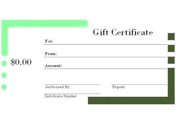 Fake Money Gift Certificate Template Ziesite Co