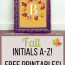 Fall Initials A Z FREE Printable Decor Northern Newlywed Designs Free