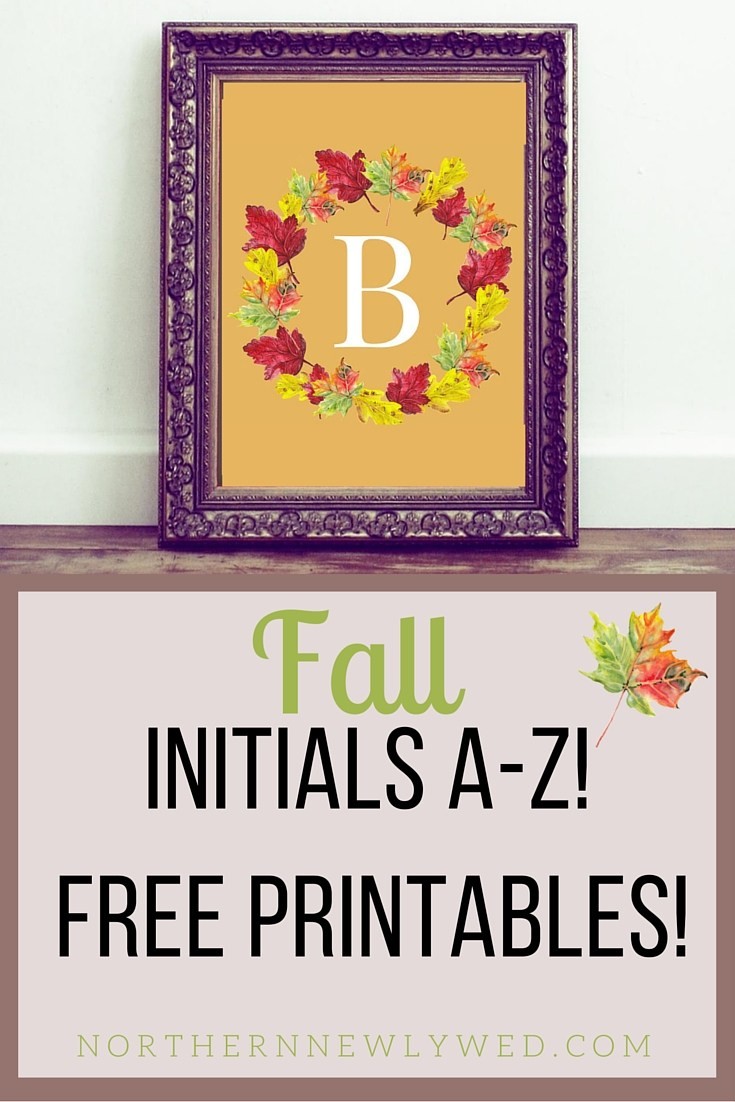 Fall Initials A Z FREE Printable Decor Northern Newlywed Designs Free