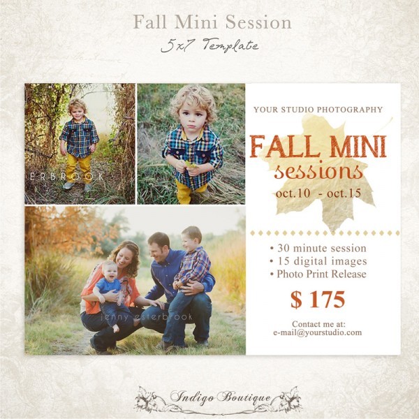 Fall Mini Session Template For Photographers Free Photography Templates
