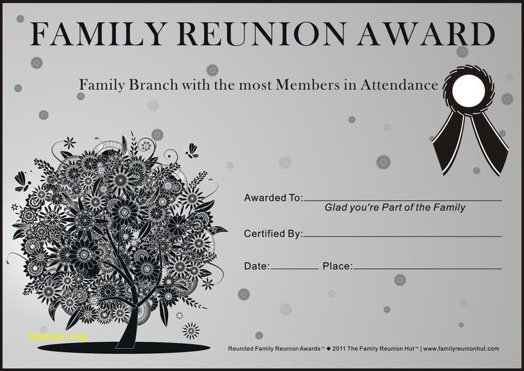 Family Reunion Certificate Template Hero Award Down South Awards Printables