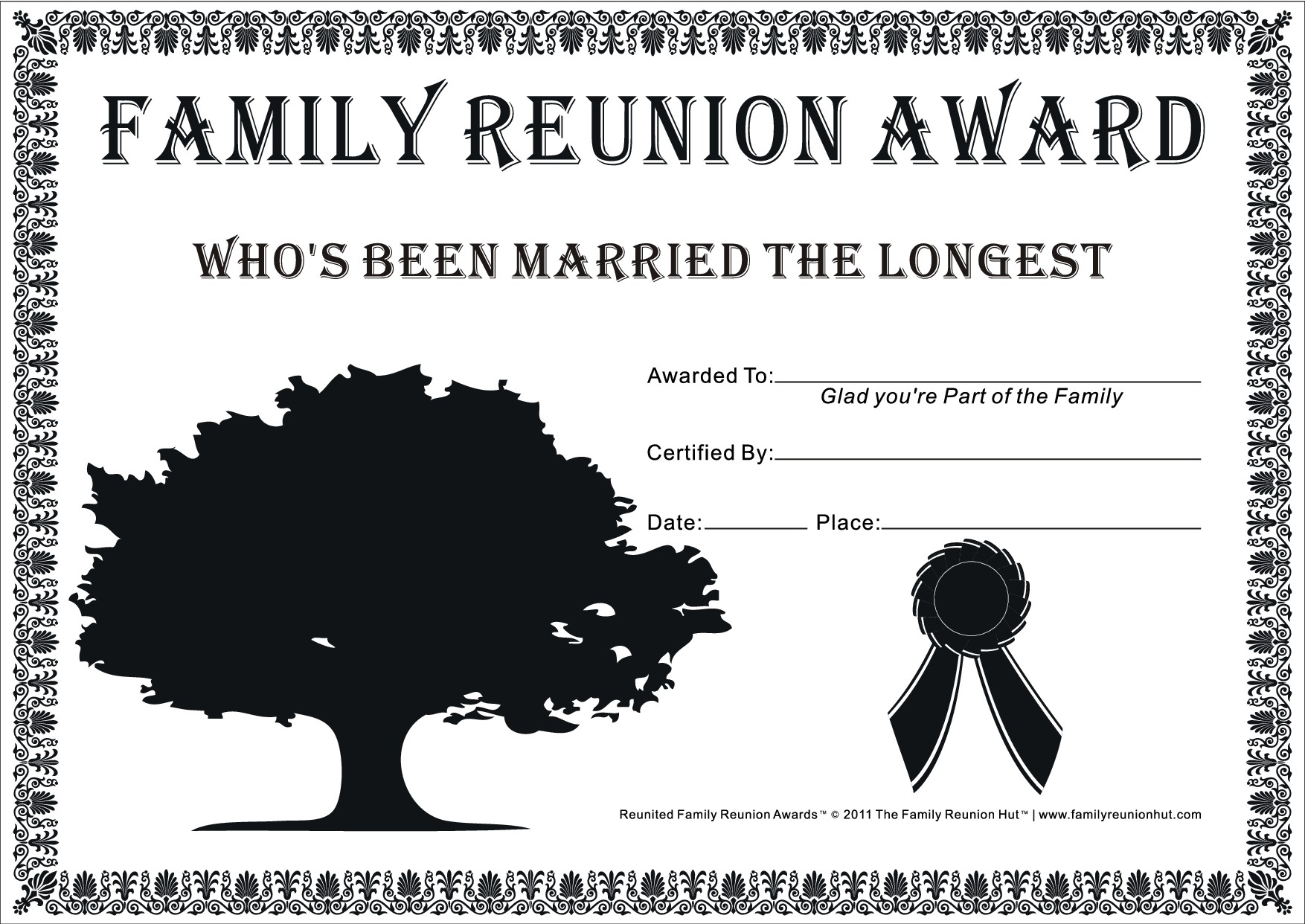 Family Reunion Certificates Hope Tree 23 Is A Free Cakepins Com Award