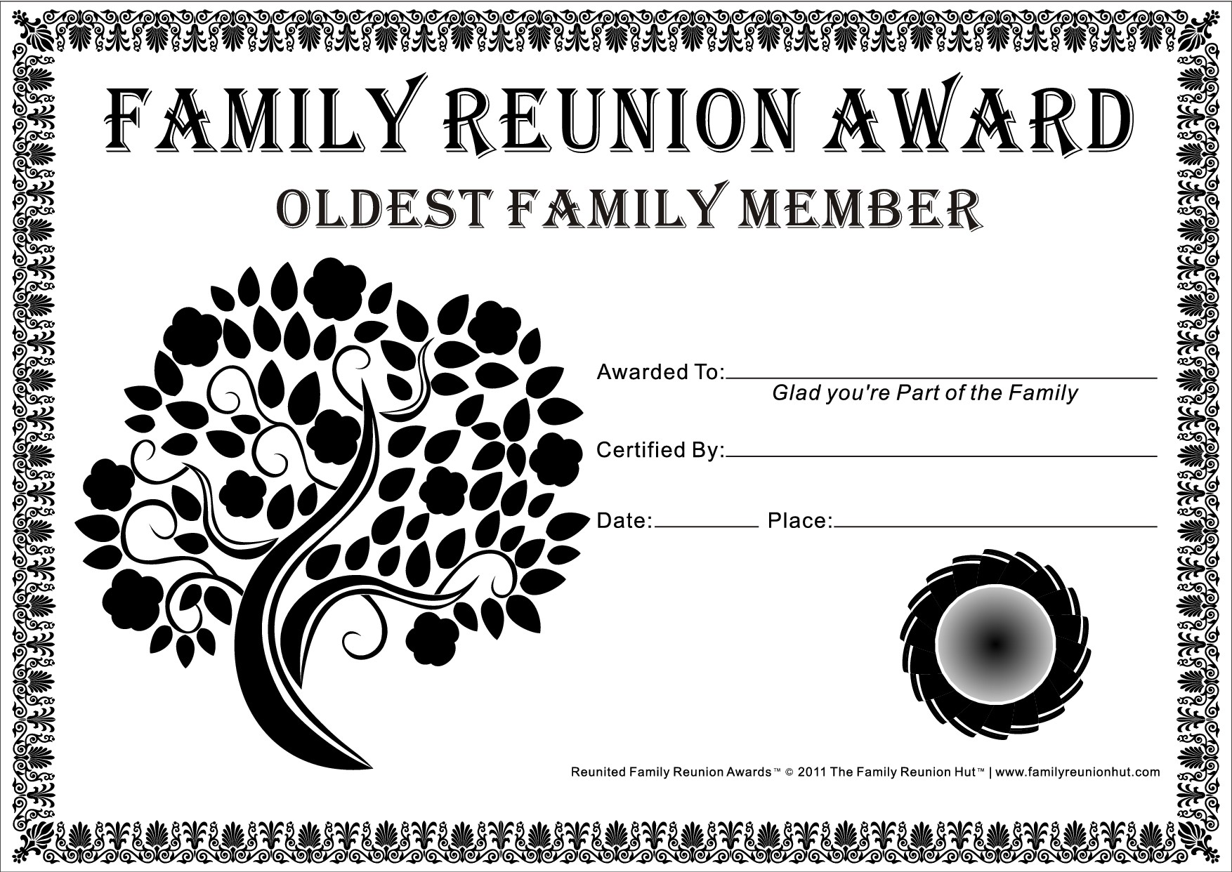 Family Reunion Certificates Tree In Bloom 18 Is A Free