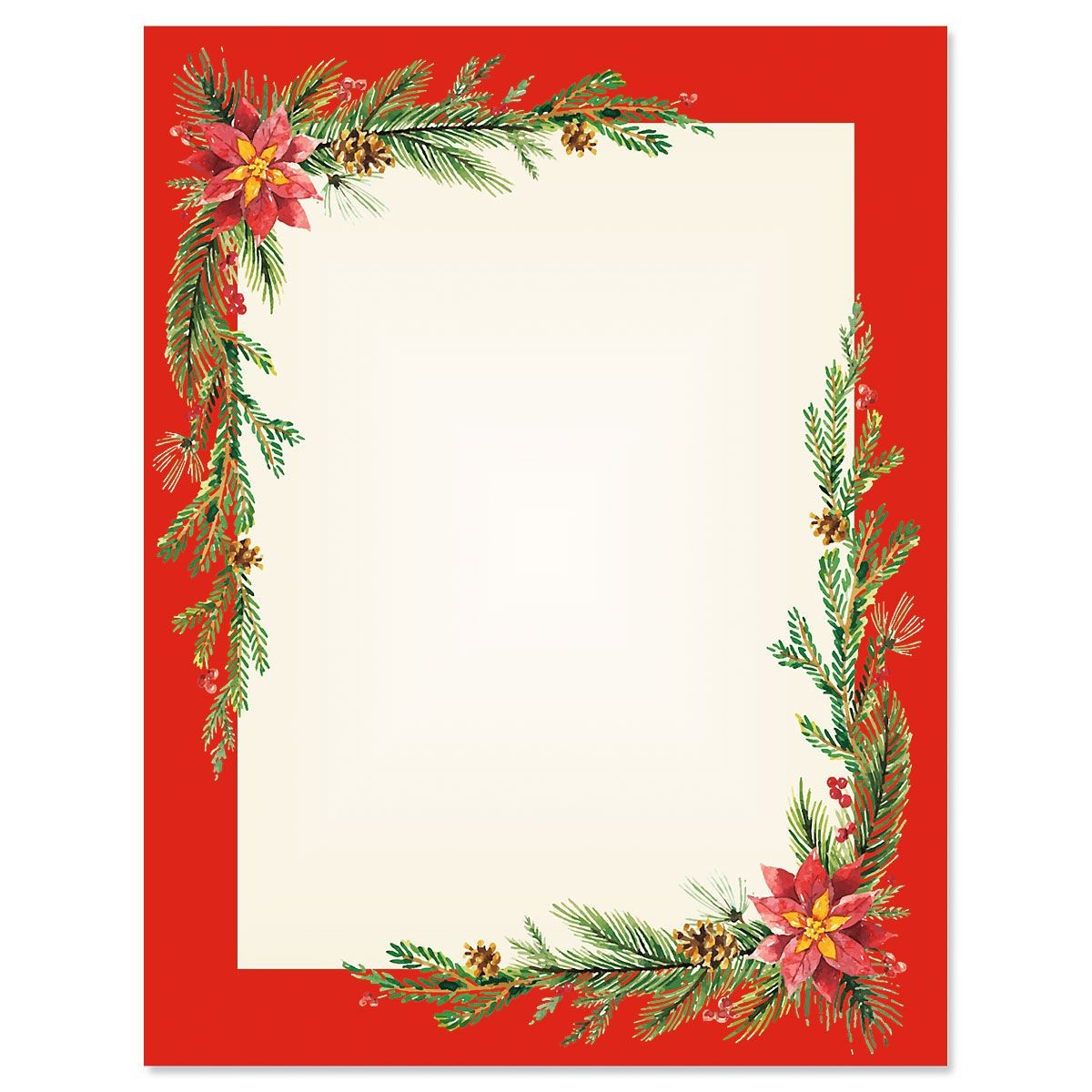 Festive Foliage Frame Christmas Letter Papers Current Catalog Paper