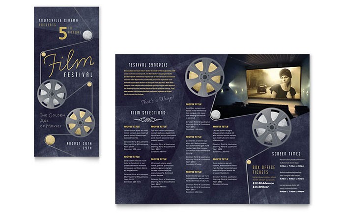 Film Festival Brochure Template Design Movie