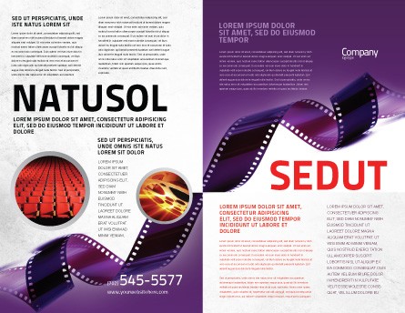 Film Strip In Purple Color Brochure Template Design And Layout