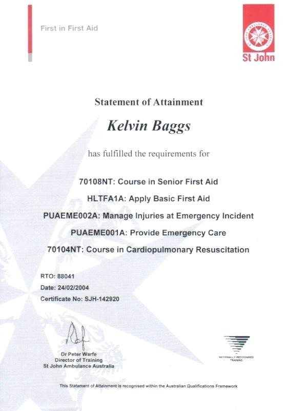 First Aid Certificate Template