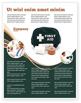 First Aid Set Flyer Template Background In Microsoft Word Brochure